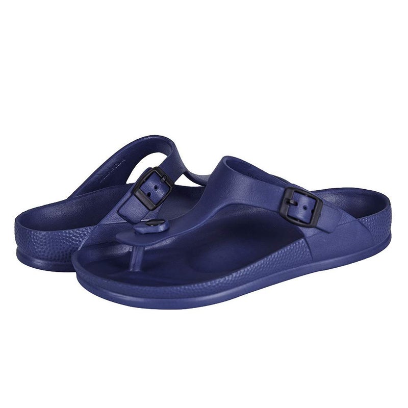 FUNKYMONKEY EVA Flip Flops Waterproof Adjustable Thong Sandals for Mens and Womens (8 M US, Navy/Flipflops) - Image 1